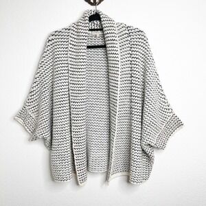 Lineamaglia Italy Wool Alpaca Blend Open Front Cocoon Cardigan Sweater Black L